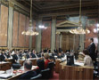 President Franz Fiedler talks at the Inaugural Meeting of the Austrian Convention on 30 June 2003 in the meeting room of the Federal Council of the Austrian Parliament.
