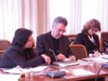 Claudia Kahr, Heinz Fischer and Edith Goldeband in the meeting of the Praesidium of the Austrian Convention on 9 February 2004 in the Austrian Parliament. In this meeting the members discussed the report of Working Group 1 (Tasks and Aims of the State) presided by Heinz Mayer.