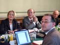 Anna-Maria Hochhauser, Albrecht Konecny, Peter Bußjäger, Bernd-Christian Funk bei der Sitzung von Ausschuss 5 am 23. Februar 2004 im Parlament